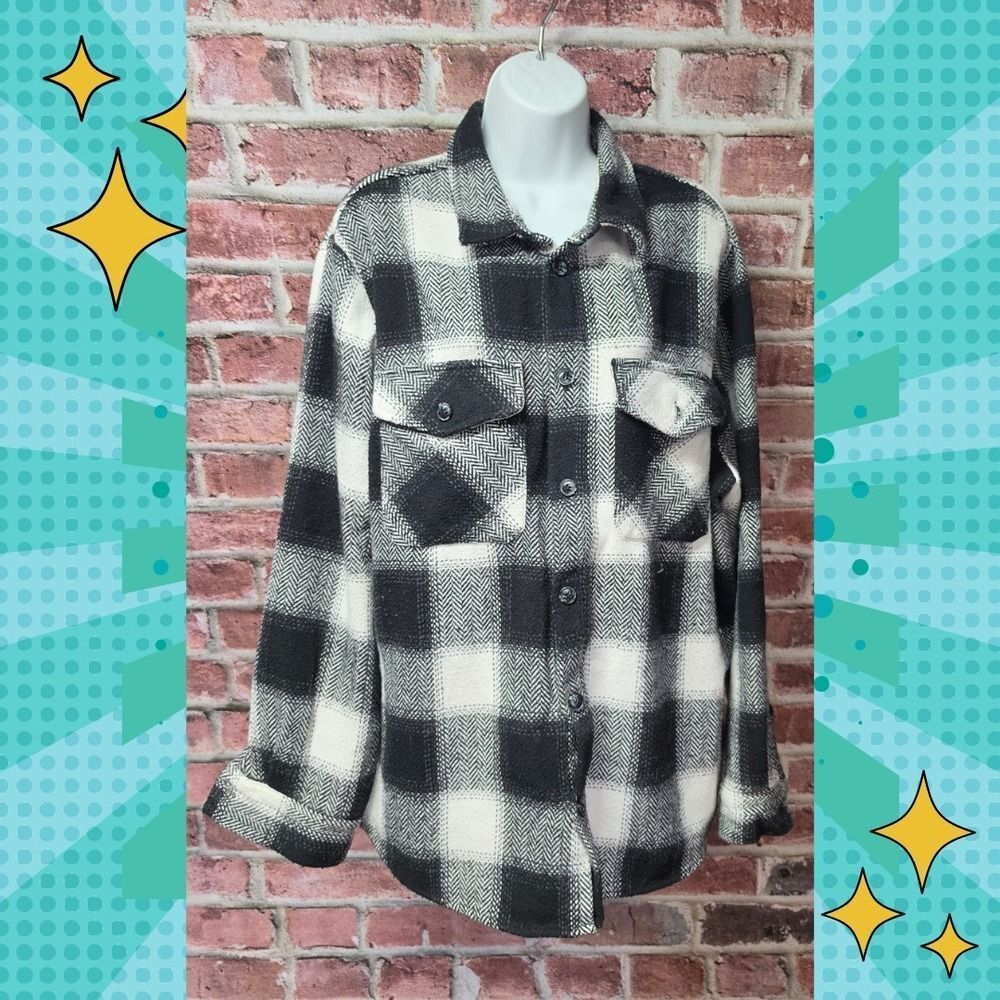 Women's PRIMARK Plaid Button Up Shirt‎ Shacket XL